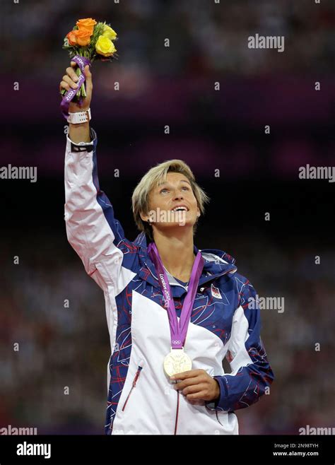 Czech Republics Barbora Spotakova Waves From The Podium After