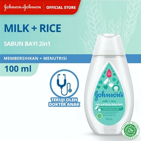 Jual JOHNSONS HAIR AND BODY BABY BATH MILK AND RICE 100 ML 200 ML