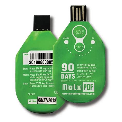 Not Availabel Temperature MaxiLog PDF USB Single Use Data Loggers For