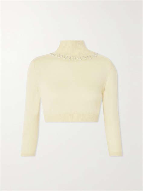 Crystal Embellished Turtleneck Knit Top 9，605円 Gh