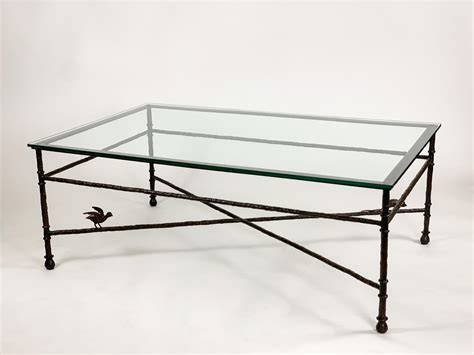 Textured Wrought Iron Coffee Table In Brown Bronze Painted Finish With