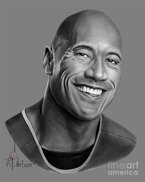 Pencil Drawing Dwayne Johnson The Rock By Murphy Elliott The Rock