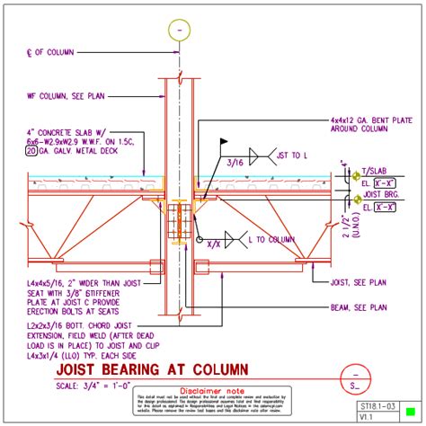 St181 Steel Joist To Steel Wf Column Details Axiomcpl Central