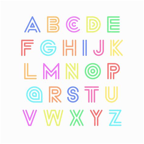 Premium Vector | Colorful striped funky font vector english stylish alphabet bright latin letters