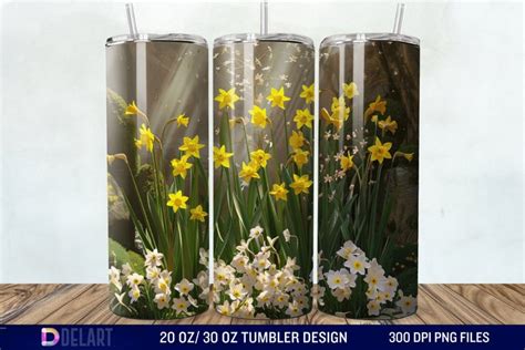 3D Daffodils He Is Risen Christian Tumbler Wrap