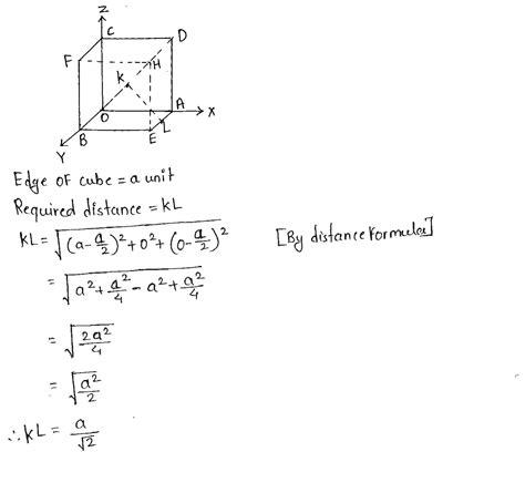 The Edge Of A Cube Is Of Length Of A The Shortest Distance Between The