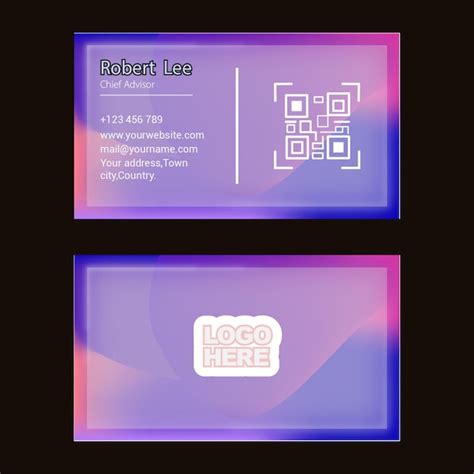 Premium Vector Vector Glowing Business Card With Glass Morphism