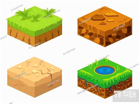 Soil Layers Vector Isometric D Set Platforms Set Of Different