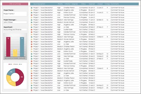 Example of Project Issue Tracker Template | Templateral