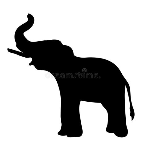 Silhouette the Elephant Sideways Up the Trunk Vector Illustrat Stock Vector - Illustration of ...