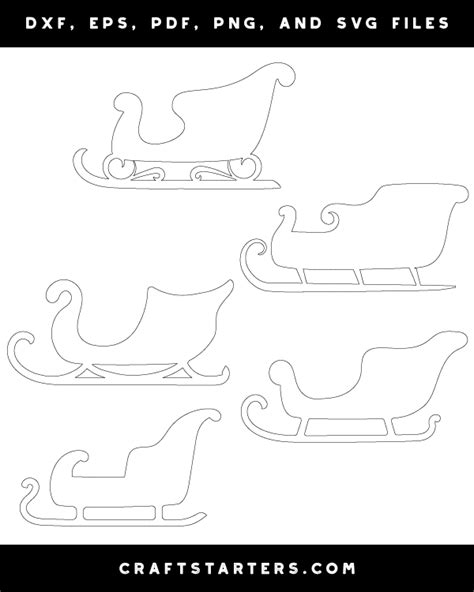 Santa Sleigh Outline