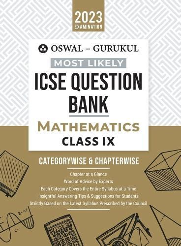 Oswal Gurukul Mathematics Most Likely Question Bank Icse Class 9 For 2023 Exam Oswalgurukul