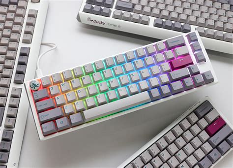 Ducky One Rgb Mist Grey Sf Gaming Keyboard W Mx Silent Red Switches