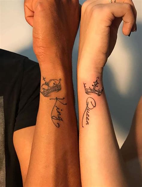 Matching Couple Tattoos King And Queen