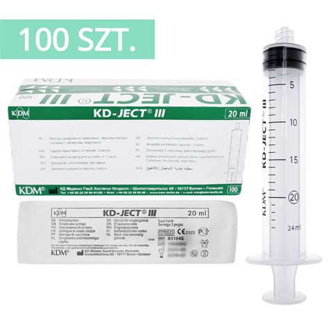 KD JECT III Strzykawka 20ml 3 częściowa LUER LOCK 100 szt REF