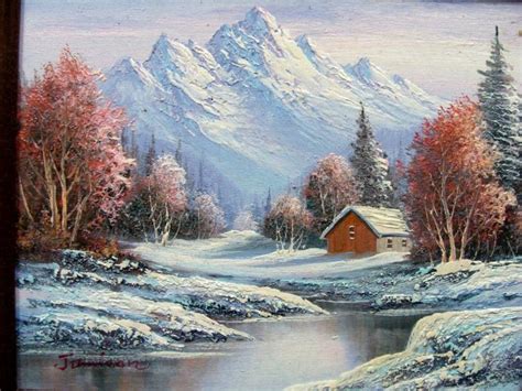 3030: Snowy Mountain Oil painting by Jamison : Lot 3030