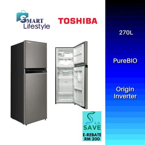 Save 4 0Toshiba 5 Star 2 Doors Refrigerator 270L Shopee Malaysia