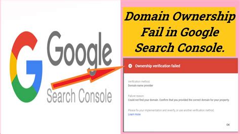 Google Search Console Verification Failed How To Fix It Youtube