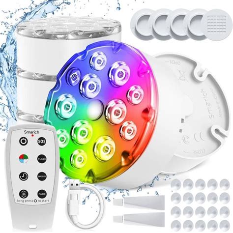 Lampe De Piscine Submersible Rechargeable Améliorée Lumière Led Sous