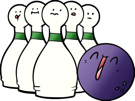 cartoon laughing bowling ball and pins 12398751 Vector Art at Vecteezy