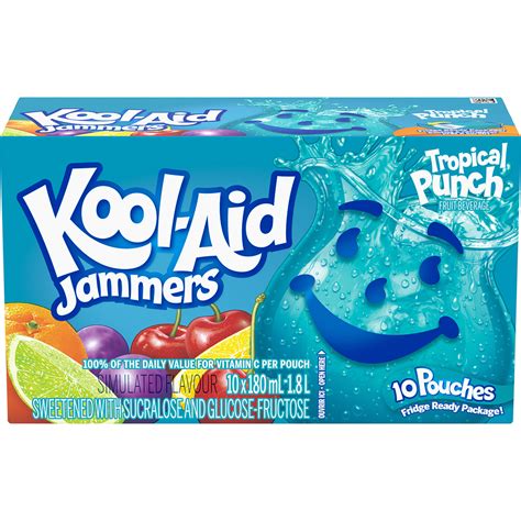 Kool Aid Tropical Punch Unsweetened Soft Drink Mix Envelopes Pack Of