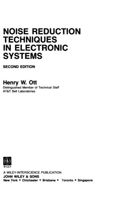 NOISE REDUCTION TECHNIQUES IN ELECTRONIC SYSTEMS