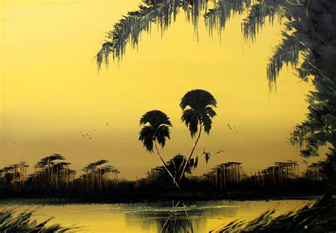 Lot James Gibson Florida Highwaymen Yellow Silhouette