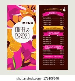 Cafe Menu Template Design Vector Illustration Stock Vector (Royalty ...