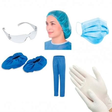 Kit De Bioseguridad Bata Cirujana Gorro Polainas Guantes Y Tapabocas