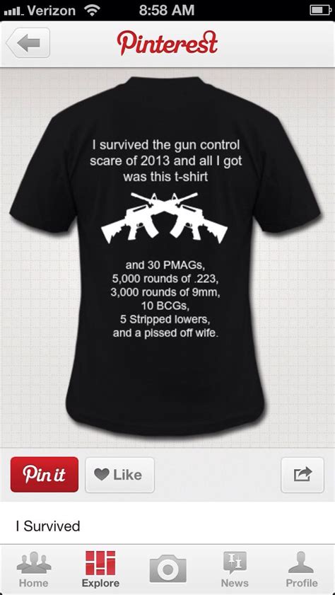 Guns Pissed Off I Survived Guns T Shirt Women Fashion Weapons