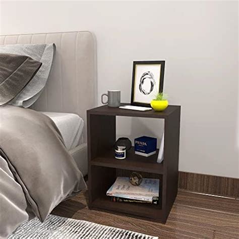 Amazon Brand Solimo Uno Engineered Wood Contemporary Bedside Table Walnut Finish