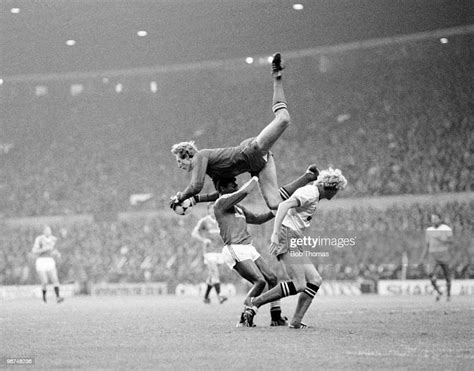 Watford Goalkeeper Steve Sherwood Falls After Catching The Ball Under