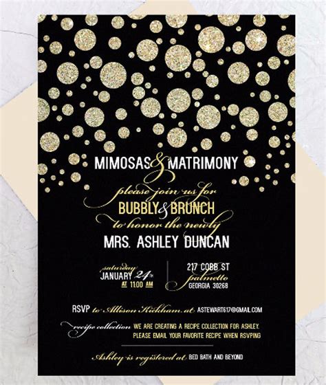 Mimosas Matrimony Invitation Custom Printable PDF Bridal - Etsy