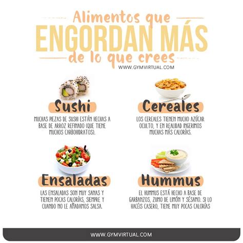 Alimentos Que Engordan MÁs De Lo Que Crees Alimentos Que Engordan