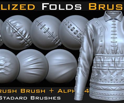 Artstation 80 Stylized Fold And Seam Stitch Brushes And Alpha 4k