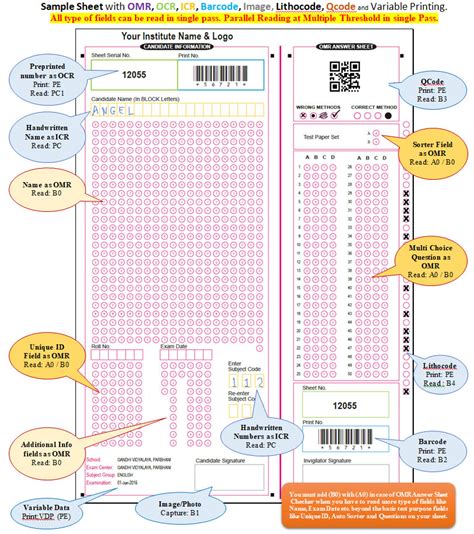 Printing Of Barcode And Serial No On Omr Sheet