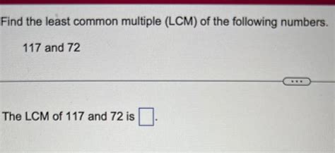 Answered Find The Least Common Multiple Lcm Of The Following Numbers