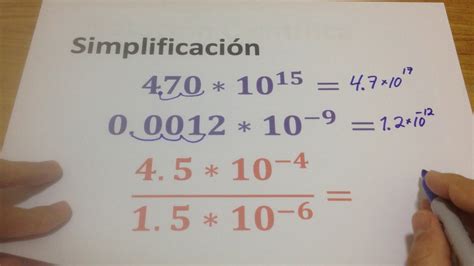 Notación Científica Simplificación Matemática Básica Simplificación