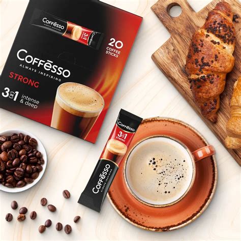 Кофейный напиток крепкий Coffesso "Кофе растворимый Strong 3 в 1" со ...