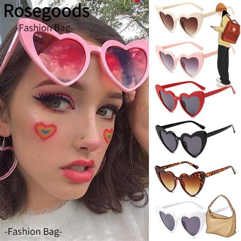 Rose Retro Vintage Sunglasses Women Uv400 Protection Heart Shaped