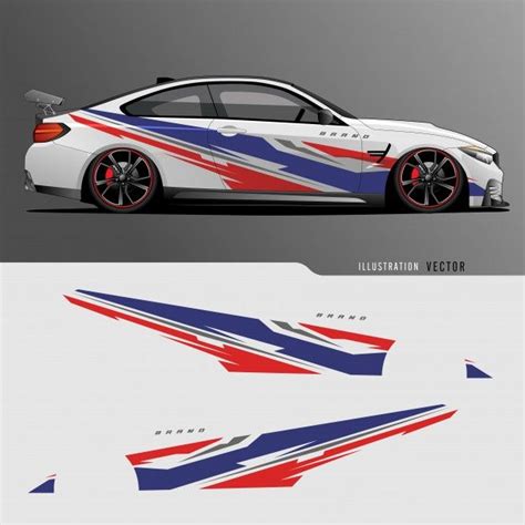 Premium Vector Car Decal Abstract Lines With Gray Background Design