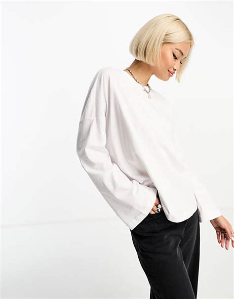 Only Langärmliges Oversize Shirt In Weiß Asos