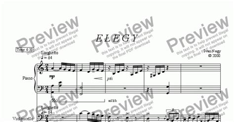 Elegy Piano And Cello Download Sheet Music Pdf File