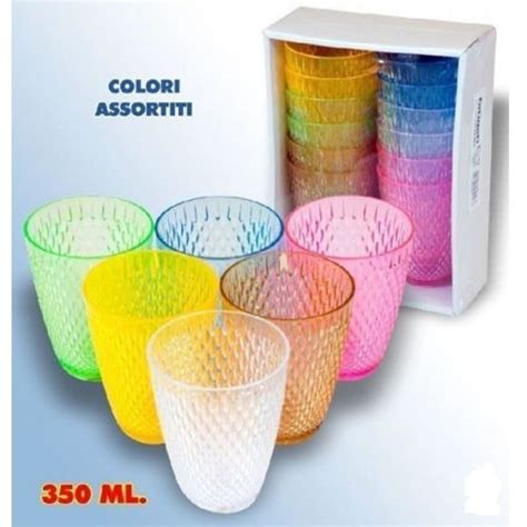 Set Bicchieri Trasparenti Ml In Vetro Da Tavola Acqua Diametro Cm