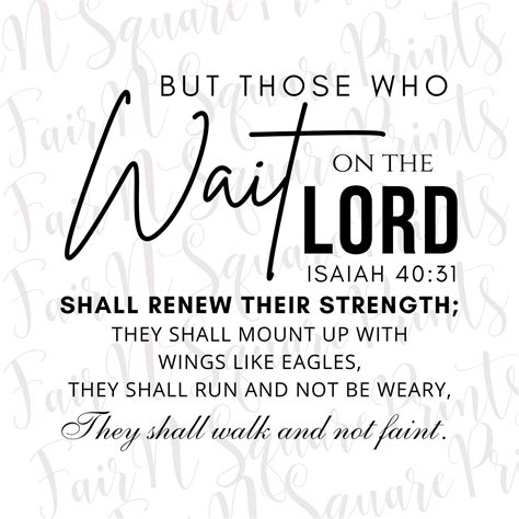 Isaiah 4031 Wait On The Lord Png For Sublimationblack Text Etsy