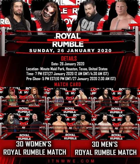 Wwe Royal Rumble 2020 Match Card Storylines And Tickets Itn Wwe