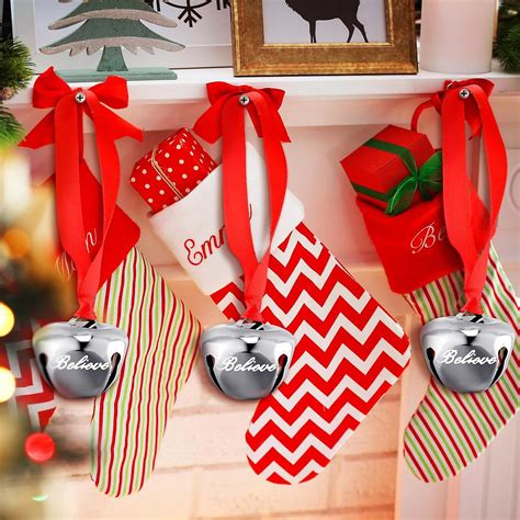 12 Pieces Christmas Believe Bell Ornaments 1 5 Inch Polar Express Bell