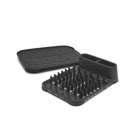 Rubbermaid® Antimicrobial Dish Drying Rack With Drainboard Raven Grey