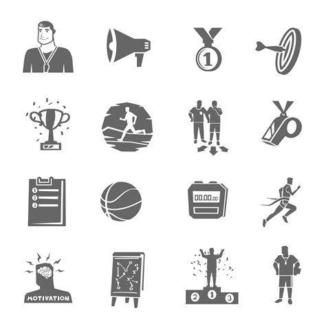 Coaching And Sport Icons Set 466689 Vector Art At Vecteezy