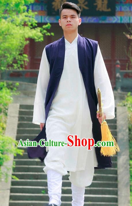 Traditional Chinese Martial Arts Wudang Taoist Priest Navy Outfits Kung